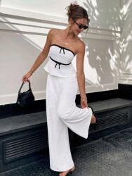 Shein Krémszínű Nadrág Felső Szett (M) (612403)