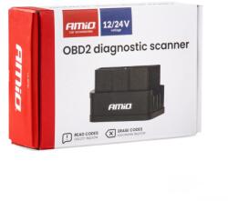 AMiO Interfata diagnoza auto OBD2 Bluetooth, chip PIC25K80, buton ON OFF, citire stergere erori, compatibil iOS Android (04731)