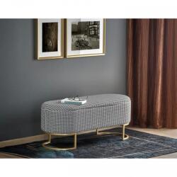 Casa Manuel Banca HARMONY, negru/alb/auriu, cu spatiu depozitare, 105x40x42 cm