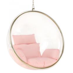 Casa Manuel Scaun suspendat, transparent/ auriu/ roz, BUBBLE TIP 1