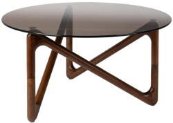 Dutchbone Barna kerek dohányzóasztal üveg asztallappal ø 80 cm Naia - Dutchbone