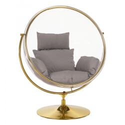 Casa Manuel Scaun suspendat cu suport, transparent/ auriu/ gri, BUBBLE TIP 2
