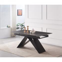 Casa Manuel Masă dining extensibilă, beton/neagră, 160-200x90 cm, MAJED