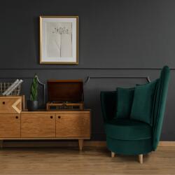 Casa Manuel Fotoliu Art Deco, stofă verde Kronos / fag