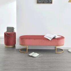 Casa Manuel Bancă de design, ţesătură de catifea/crom auriu, MIRILA NEW