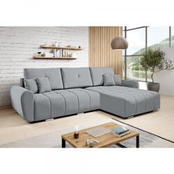 Casa Manuel Set canapea universală pe colt extensibila, ţesătură gri deschis, LONGA ROH