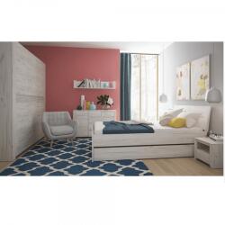 Casa Manuel Set dormitor, (dulap, pat 160x200, 2x noptieră), alb craft, ANGEL