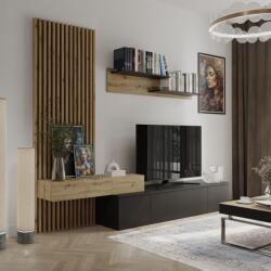 Casa Manuel Ansamblu living, negru/stejar Artisan, REBEKA PLUS