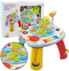 LEAN Toys Interaktív Oktatóasztal Krokodil Dobbal és Zongorával (22631)