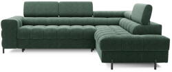 Eltap Zöld buklé kinyitható-tárolóhelyes sarokkanapé (jobb oldali-L alakú) Ferucce - ELTAP