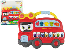 LEAN Toys Interaktív Tűzoltó Zongora Állathangokkal és Járművek Hangjaival (11706)