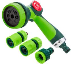 VERTO Öntözőpisztoly csatlakozókkal 1/2", 4db, hüvelykujj szabályozás (15G712)