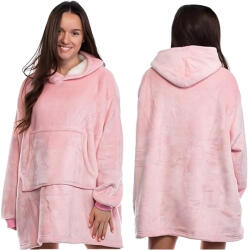 Real Koc Bluza Oversize meleg, vastag kapucnis rózsaszín uniszex köntös (RC-K-1220)