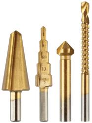 GRAPHITE Speciális fúrókészlet, maró, süllyesztő, lépcsős, kúpos 4db-os, HSS-Titán (54T301)