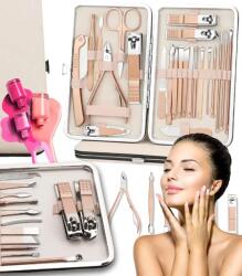 GordonToys Arany Elegáns Manikűr Készlet 23 Darabos, Praktikus Utazó Táska (G933)