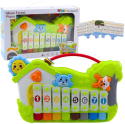 LEAN Toys Erdős Hangszerek - Gyermek Zongora és Xilofon 5 Melódia Kártyával (22642)