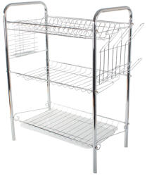 VERK GROUP Háromszintes konyhai edényszárító - Ezüst (07119)