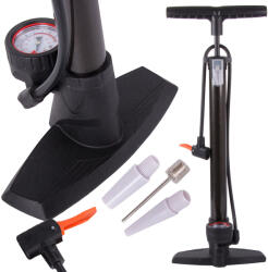 VERK GROUP Univerzális padlós pumpa nyomásmérővel autó- és bicikligumikhoz, labdákhoz (11403)