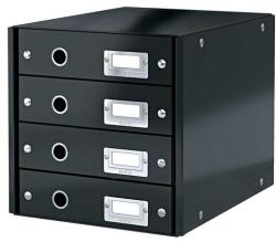 Leitz Irattároló, laminált karton, 4 fiókos, LEITZ Click&Store , fekete (60490095)