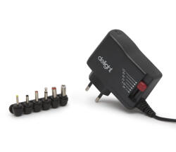 Delight Univerzális Adapter 3-12V 1A 12W 6 DC Dugóval (55056A)