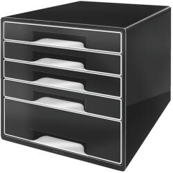 Leitz Irattároló, műanyag, 5 fiókos, LEITZ Cube , fekete (52531095) - papir25