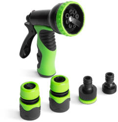 Garden of Eden Öntözőpisztoly szett 8-féle szórásfunkcióval, gumírozott, 1/2, 5 részes (11678)