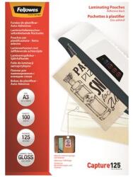 Fellowes Meleglamináló fólia, 125 mikron, A3, fényes, öntapadó, 100 db, FELLOWES (5329001) - papir25
