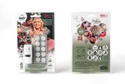  Bélyegző, kirakós, 10 motívummal, Nio Karácsony , fehér ház, fekete párnával (RC01510001) - papir25