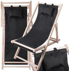 Verk Group Összecsukható fa strandágy párna és állítható háttámlával (27264_CZ)
