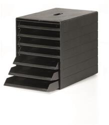 DURABLE Irattároló, műanyag, 7 fiókos, DURABLE Idealbox Plus , antracit (1712001058) - papir25