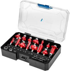 GRAPHITE Felsőmaró készlet, 8mm-es szárral, 15db-os (56H241) - getitnow