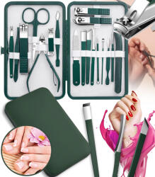 GordonToys Zöld 18 darabos professzionális manikűr készlet hordozható tokban (G930)