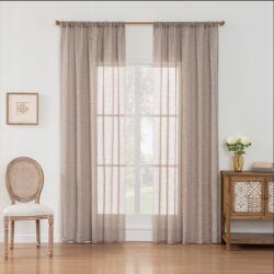 floraweg Lenvászon hatású fátyolfüggöny, áttetsző, barna (czdk)