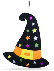 Family Halloween-i dekoráció - boszorkánykalap - akasztható - filc - 38 x 33 cm (56555B) - getitnow