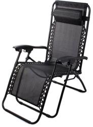 Verk Group Komfort napozóágy pohártartóval - Fekete (01427_CZ)