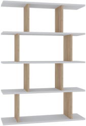 ASIR GROUP Fehér-natúr színű könyvespolc tölgyfa dekorral 90x127 cm Harmon - Kalune Design