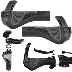 Verk Group Gumis, anatómiai kialakítású kerékpármarkolatok alumínium rogokkal, fekete színben (14347)