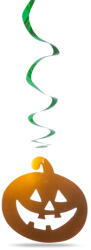 Family Halloween-i dekoráció szett - 12 db tök, szellem - csillogó spirál akasztó (58171B) - getitnow