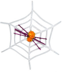 Family Pókháló pókkal - halloween-i dekoráció - fehér (58101)