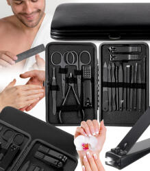 GordonToys Professzionális 18 darabos fekete manikűr készlet (G932)