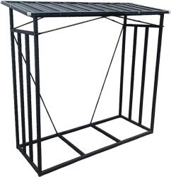 Gardenline Fém tűzifa tároló tetővel, 185 cm x 70 cm x 185 cm (GWI6332)