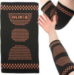 Verk Group Elastikus könyöktámasz ortézis, kompressziós könyökbandázs, fekete-narancssárga (27172)