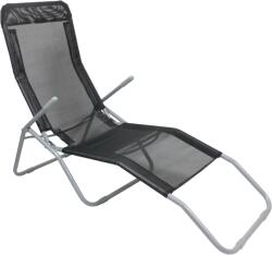 Garden Line Fekete kerti nyugágy, állítható háttámlával, 137x58x24/94 cm (LEZ5897)