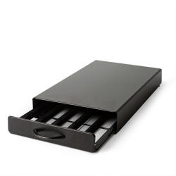 Bewello Fém kávékapszula tartó - 50 db Nespresso kapszulákhoz - 365 x 214 x 60 mm - matt fekete (BW1000A) - getitnow