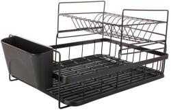 VERK GROUP Kétszintes konyhai edényszárító - Fekete (07121)