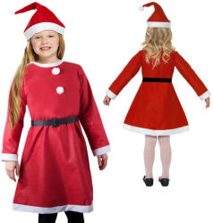 Verk Group Lány Gyermek Mikulás Jelmez Csapkával és Övvel (26075)