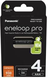Panasonic Tölthető elem, AAA mikro, 4x930 mAh Ni-MH, PANASONIC Eneloop Pro (BK4HCDE-4BE-N)