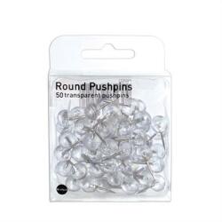  Térképtű, gömbfejű, 50 db, átlátszó (PI1219-001) - papir25