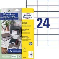 Avery-Zweckform Etikett, univerzális, 70x37 mm, AVERY ZWECKFORM, 120 etikett/csomag (3474-10) - papir25