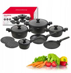 Klausberg KB-7966 Edénykészlet 12 db-os - márvány bevonat, indukciós gáz (KB-7966)